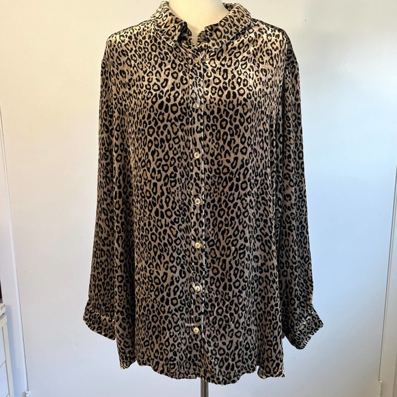 leopard print shirt with red pants